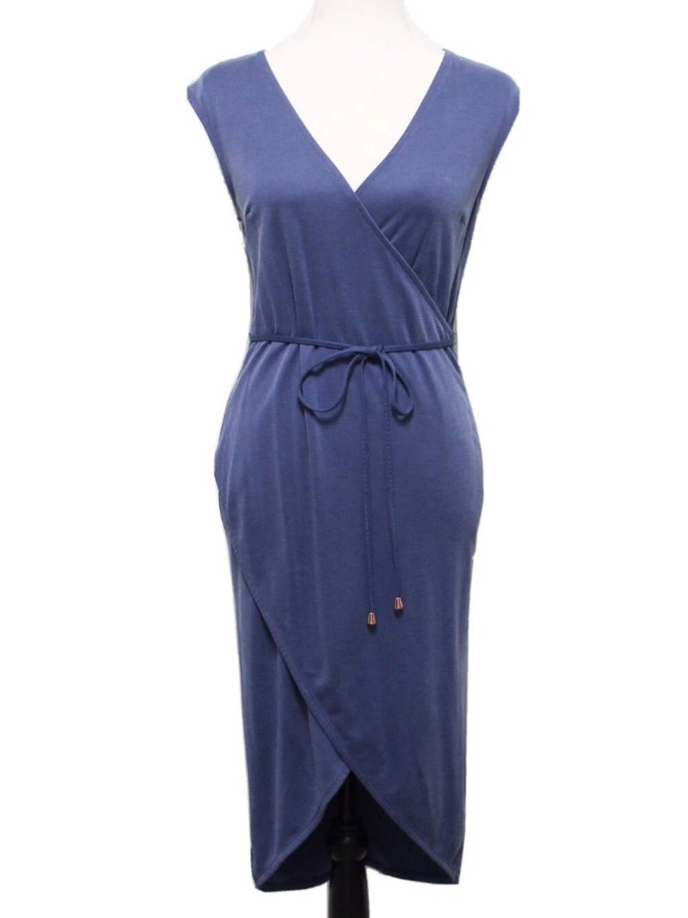a new day Sleeveless Wrap Midi Dress in Navy Blue